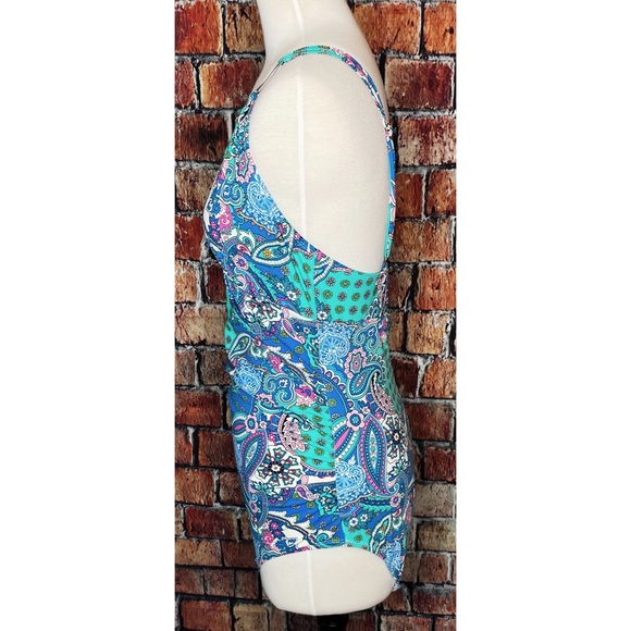 Love your Assets Sara Blakely Spanx Paisley Wave Full Coverage Large Swimsuit - Picture 5 of 6